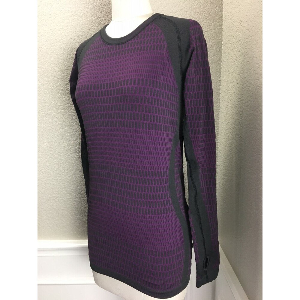 EUC lululemon athletica Long Sleeve Performance Top - Deep Purple with Black - Picture 4 of 7